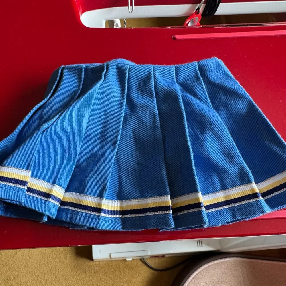American Girl Cheerleader Pleated Skirt Blue & Gold for 18